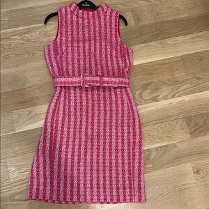 High neck tweed dress